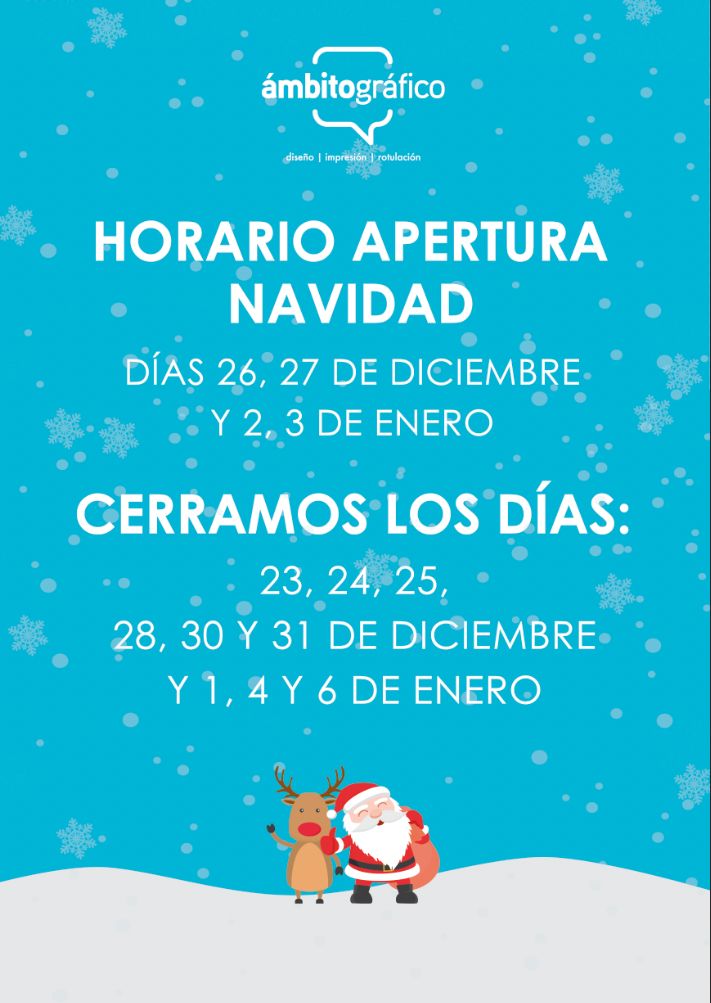 Horarios de navidad en Ámbito Gráfico